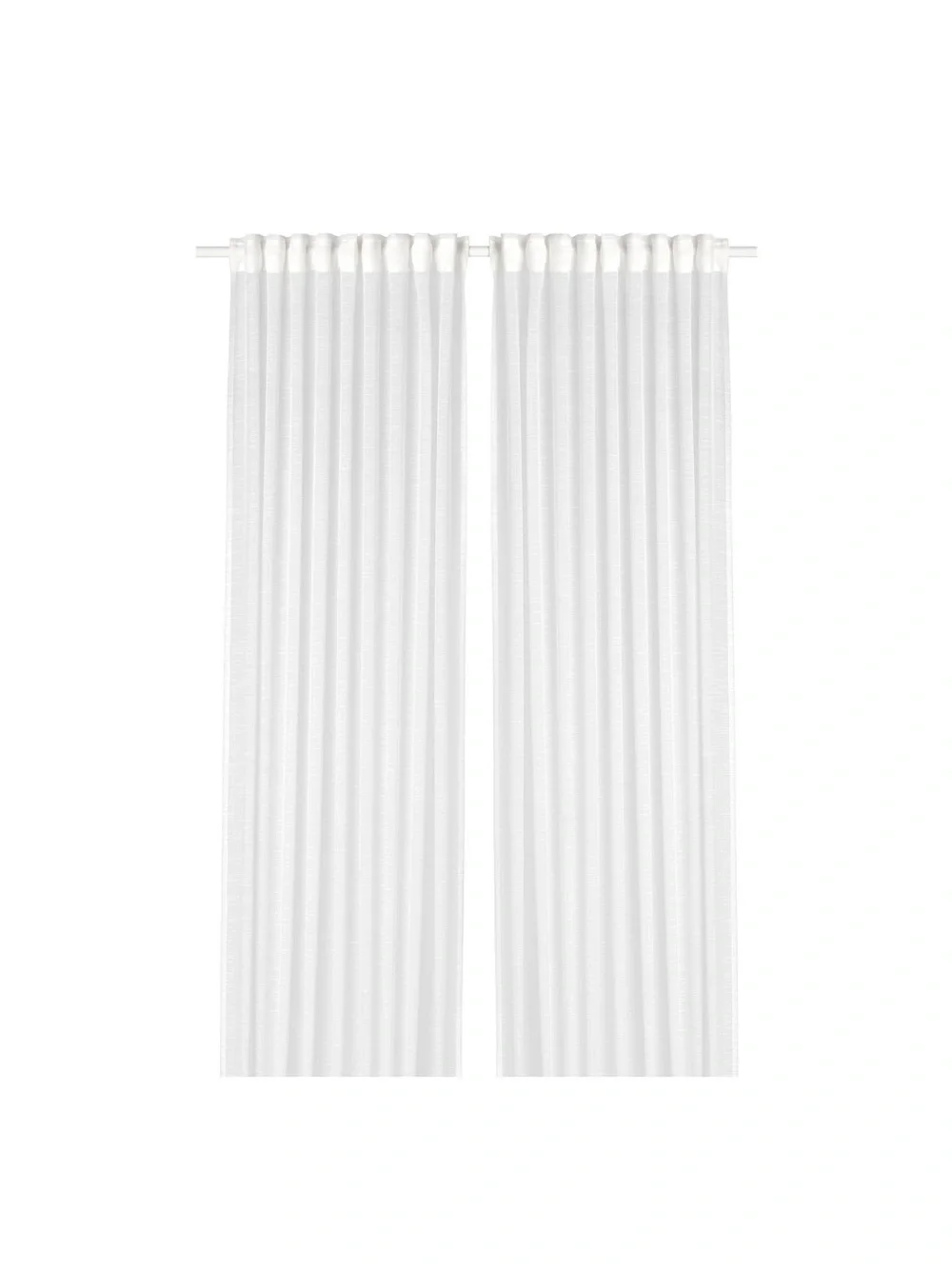 IKEA Gjertrud sheer curtains, white with heading tape 57”x98”